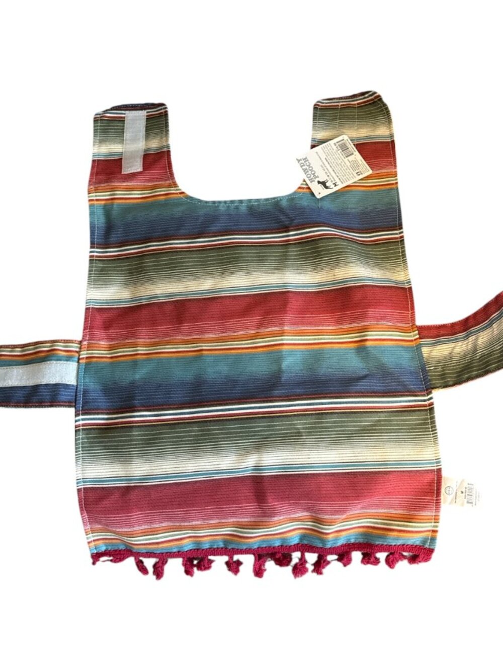 Howdy Pooch Dog Serape Size Medium Aztec Western Tassels Desert Stripes
